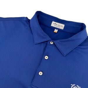 Peter Millar Summer Comfort XXL Royal Blue MGCC Crest Athleisure Golf Polo Shirt